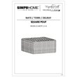Simpli Home Nate Boho Square Pouf in Patterned Gray Melange Cotton