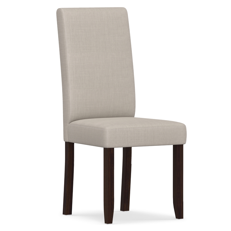 Acadian Transitional Parson Dining Chair (Setof 2) in Beige Linen Look Fabric