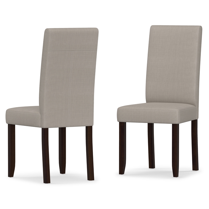 Acadian Transitional Parson Dining Chair (Setof 2) in Beige Linen Look Fabric