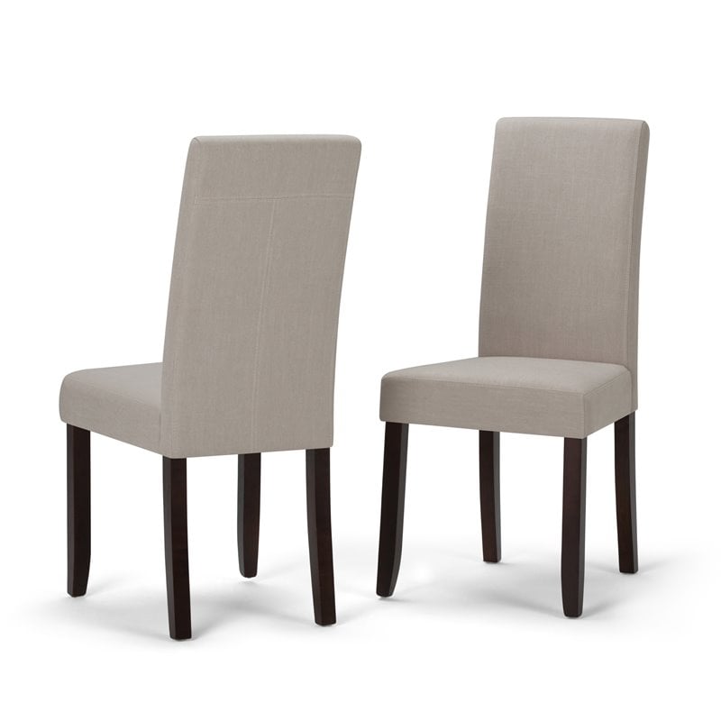 Simpli Home Acadian Fabric Parson Dining Chair In Light Beige Set Of 2 Ws5113 4 Lbl