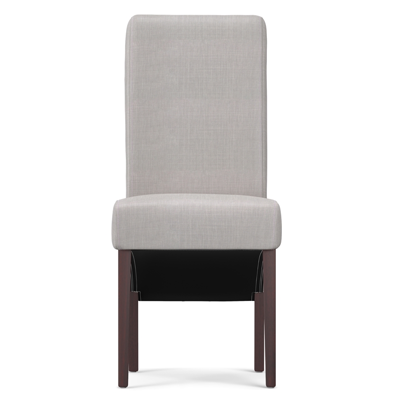 Avalon Deluxe Parson Dining Chair (Set of 2) in Light Beige Linen Look Fabric