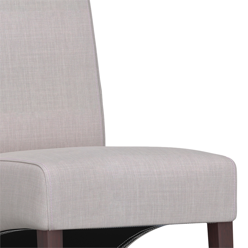 Avalon Deluxe Parson Dining Chair (Set of 2) in Light Beige Linen Look Fabric