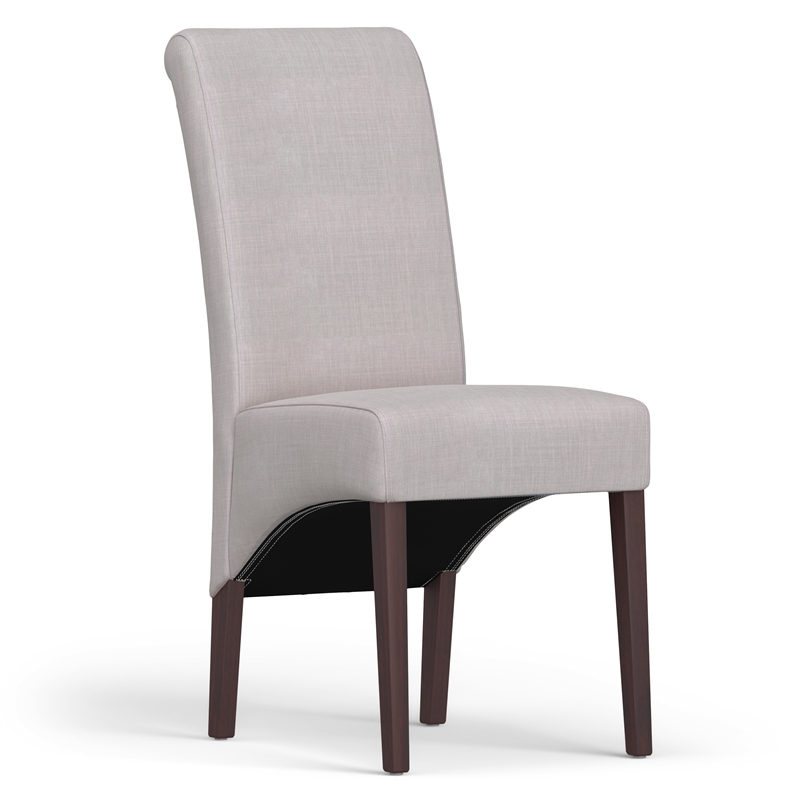 Avalon Deluxe Parson Dining Chair (Set of 2) in Light Beige Linen Look Fabric