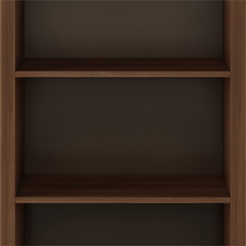 Simpli Home Amherst Solid Wood 5 Shelf Bookcase in Russet Brown