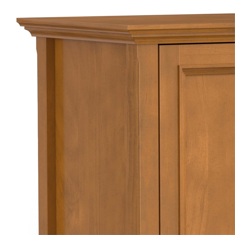 Amherst 72 inch Wide Solid Wood Transitional TV Stand in Light Golden Brown