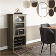 Simpli Home Avalon Solid Wood 12 Bottle Wine Rack Cabinet in Distressed Gray