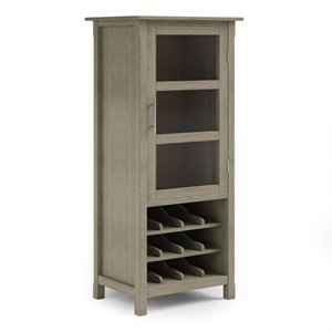 simpli home avalon solid wood 12 bottle wine rack cabinet