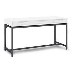 Simpli Home Banting Solid Hardood Industrial 60 &quot Desk in White