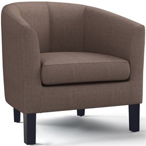 Simpli Home Austin 30 &quot Contemporary Tub Chair in Light Mocha Linen Look Fabric