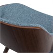Simpli Home Malden Woven Fabric Bentwood Dining Chair in Denim Blue