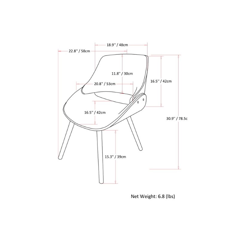 Simpli Home Malden Woven Fabric Bentwood Dining Chair in Denim Blue