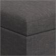 Simpli Home Owen Linen Look Fabric Coffee Table Storage Ottoman in Slate Gray