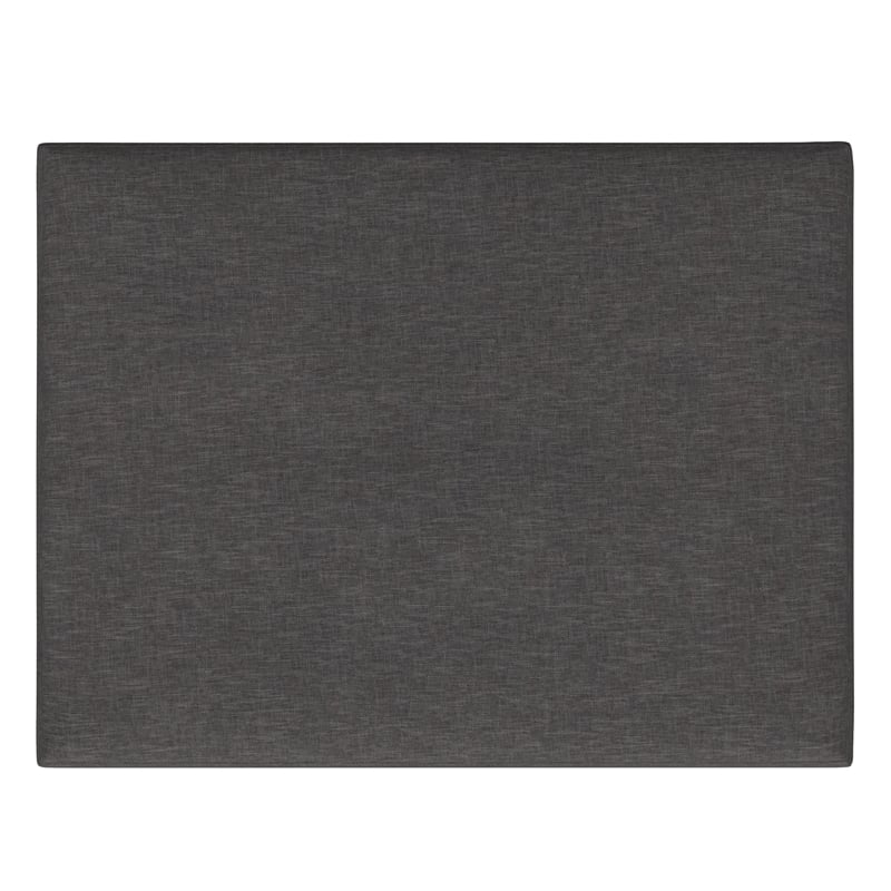 Simpli Home Owen Linen Look Fabric Coffee Table Storage Ottoman in Slate Gray