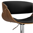 Simpli Home Amery Modern Adjustable Swivel Bar Stool in Black Faux Leather