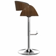 Simpli Home Amery Modern Adjustable Swivel Bar Stool in Black Faux Leather