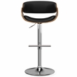 Simpli Home Amery Modern Adjustable Swivel Bar Stool in Black Faux Leather