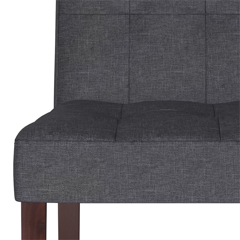 Simpli Home Andover Fabric Parsons Dining Chair in Slate Gray (Set of 2)