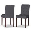 Simpli Home Andover Fabric Parsons Dining Chair in Slate Gray (Set of 2)