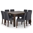 Simpli Home Andover 9 Piece Contemporary Upholstered Dining Set in Slate Gray