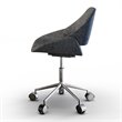 Simpli Home Malden Adjustable Swivel Fabric Executive Office Chair in Gray