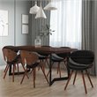 Simpli Home Marana Mid Century Modern Faux Leather Dining Chair in Black