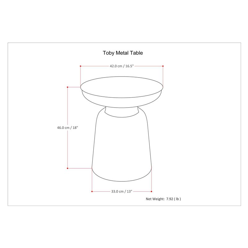 Toby 17 inch Wide Modern Metal Accent Table in Black/Gold Ombre Iron & Assembled