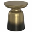 Toby 17 inch Wide Modern Metal Accent Table in Black/Gold Ombre Iron & Assembled