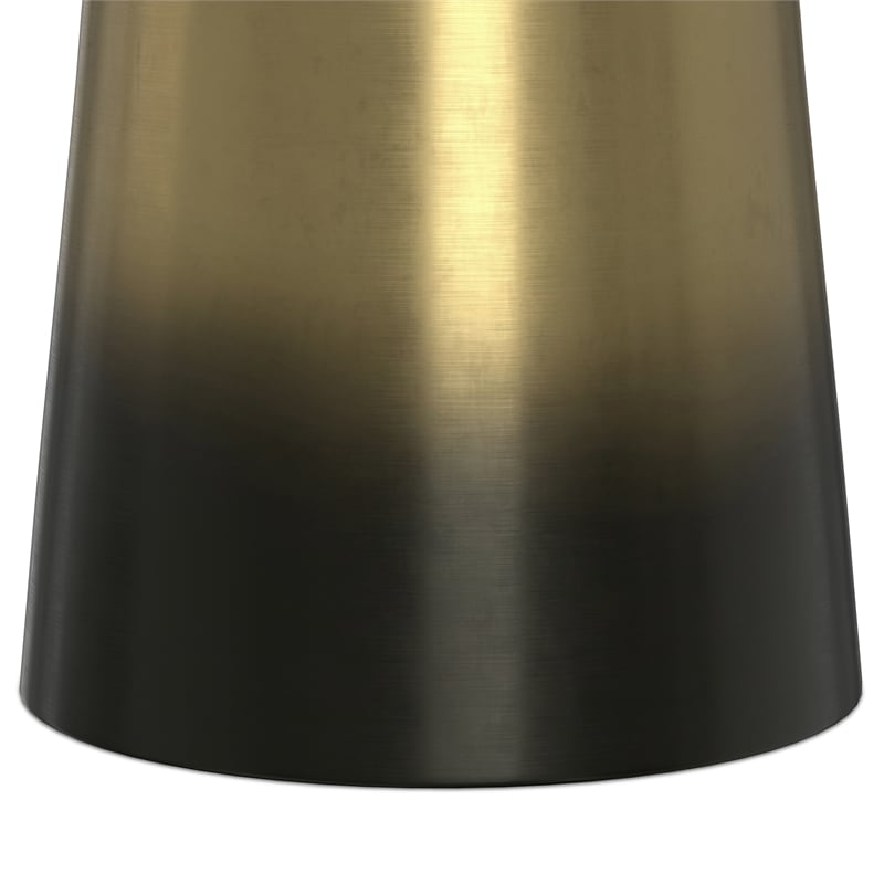 Toby 17 inch Wide Modern Metal Accent Table in Black/Gold Ombre Iron & Assembled