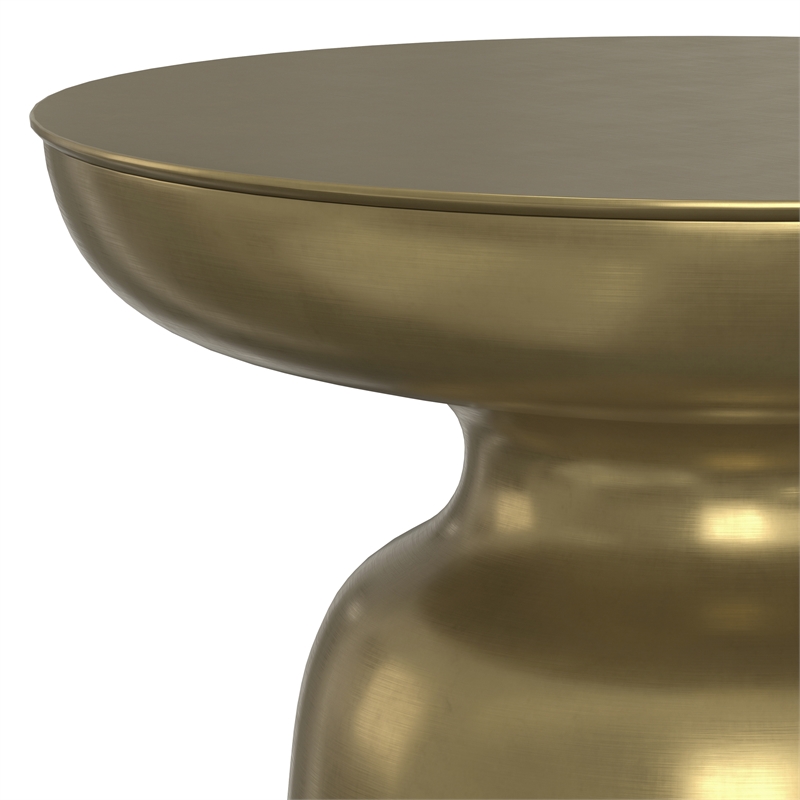 Toby 17 inch Wide Modern Metal Accent Table in Black/Gold Ombre Iron & Assembled