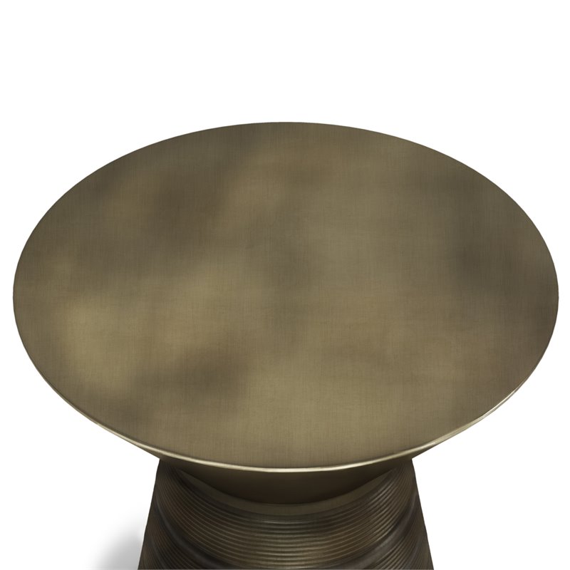 Simpli Home Sheridan Industrial 18 Metal Accent Side Table in Antique  Gold