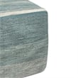 Simpli Home Naya Boho Cube Pouf in Blue Melange Cotton
