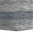 Simpli Home Clay Boho Square Pouf in Patterened Teal Melange Cotton
