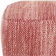 Simpli Home Nate Boho Square Pouf in Patterned Maroon Melange Cotton