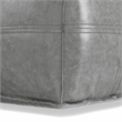 Simpli Home Brody Boho Square Pouf in Distressed Gray Faux Leather