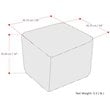 Simpli Home Fredrik Boho Square Pouf in Cream Woven Genuine Leather