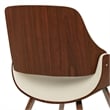 Simpli Home Malden Bentwood Dining Chair with Wood Back in Linen Fabric
