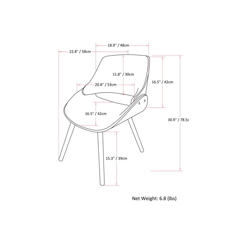 Simpli Home Malden Bentwood Dining Chair with Wood Back in Linen Fabric