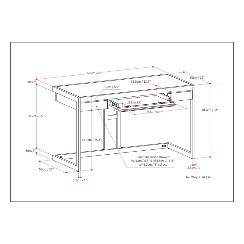 Simpli Home Erina SOLID ACACIA WOOD Industrial 48 