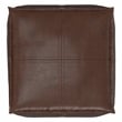 Simpli Home Brody Boho Square Pouf in Distressed Dark Brown Faux Leather