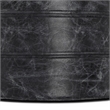 Simpli Home Connor Boho Round Pouf in Distressed Black Genuine Leather