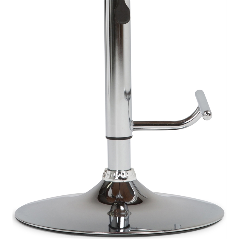 Simpli Home Marana Faux Leather Bentwood Adjustable Gas-Lift Bar Stool in White