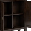 Redmond Solid Wood 32inch WideTransitional Low Storage Cabinet in Brunette Brown