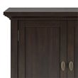 Redmond Solid Wood 32inch WideTransitional Low Storage Cabinet in Brunette Brown