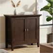 Redmond Solid Wood 32inch WideTransitional Low Storage Cabinet in Brunette Brown