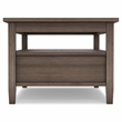 Warm Shaker Solid Wood 48 inch Wide Transitional Coffee Table in Farmhouse Brown