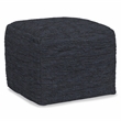 Simpli Home Fredrik Boho Square Pouf in Dark Blue Woven Genuine Leather