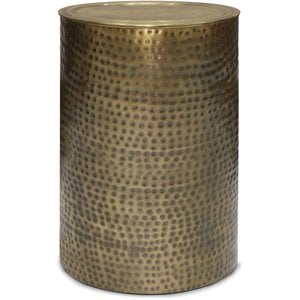 Corbin 16&quot Wide Metal Side Table in Hammered Antique Gold Iron & Assembled