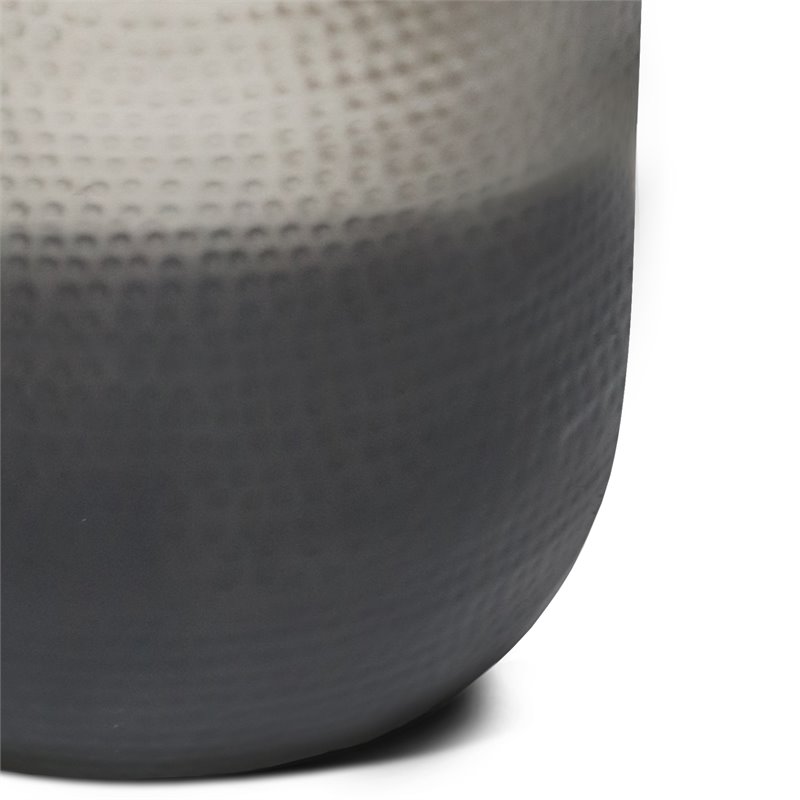 Simpli Home Kacy 19 inch Wide Boho Metal Side Table in Silver Ombre & Assembled