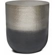 Simpli Home Kacy 19 inch Wide Boho Metal Side Table in Silver Ombre & Assembled