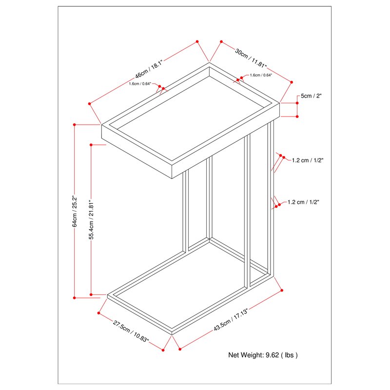 Gallagher Mango Wood and Metal 18